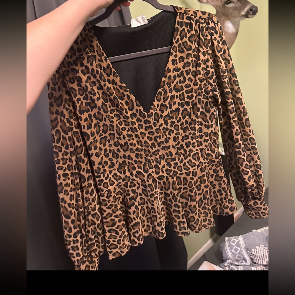 cheetah print blouse